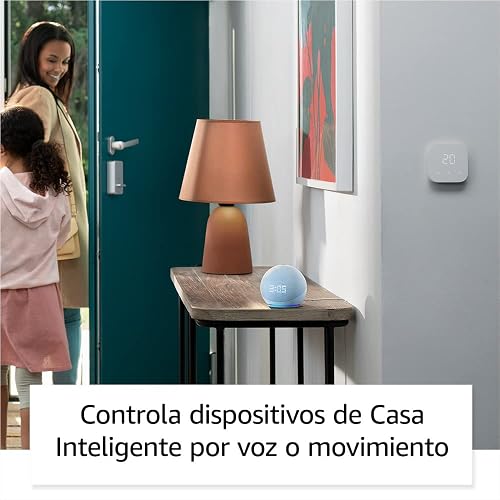 Echo Dot (modelo más reciente): bocina Alexa con sonido vibrante, ideal para recámaras, comedores y oficinas (blanco), con el Acceso Anticipado de Alexa+