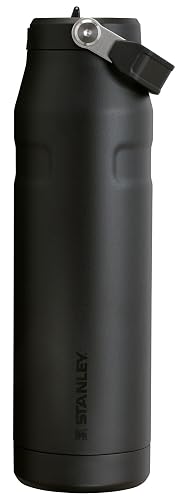 Stanley IceFlow™ Aerolight™ Botella Flip Straw 2.0 36 oz Negro 2.0 | Mango fácil de transportar, tapa giratoria y popote abatible | Botella de agua ligera | Acero inoxidable aislado | Sin BPA