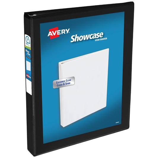 Avery Economy Showcase - Fólder con anillas redondas, 1 unidad, Negro, 2.54cm (1'')