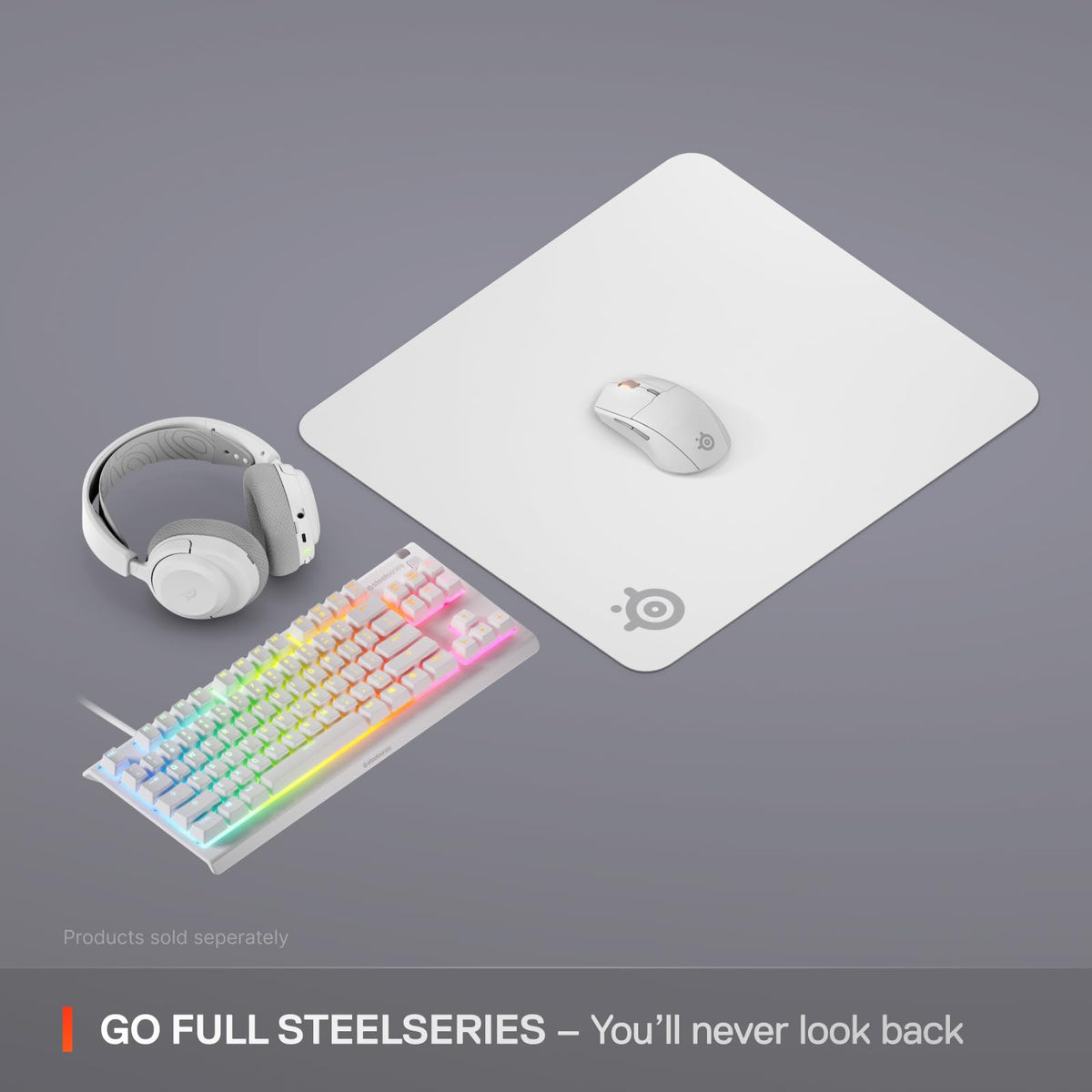 SteelSeries QcK Mouse Pad de Tela para Gaming – Superficie Exclusiva microtejida – Optimizado para sensores de Gaming – Máximo Control – Tamaño L – Color Blanco