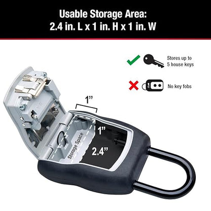 Master Lock Caja de seguridad, pon tu propia combinación, capacidad para 5 llaves, Talla portable, 5 Key Capacity, Negro