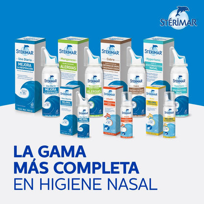 Stérimar Solución Humidificante Nasal Uso Diario 100 ml. | Mejora la Respiración. Higiene Nasal Diaria para Toda la Familia. 100% Natural, Eficacia Clínicamente Comprobada.