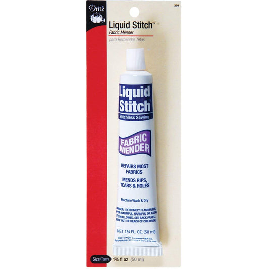 Dritz Liquid Stitch Fabric Mender, 1.69 onzas líquidas, Transparente | calcomanía de tela transparente - Suministros de costura