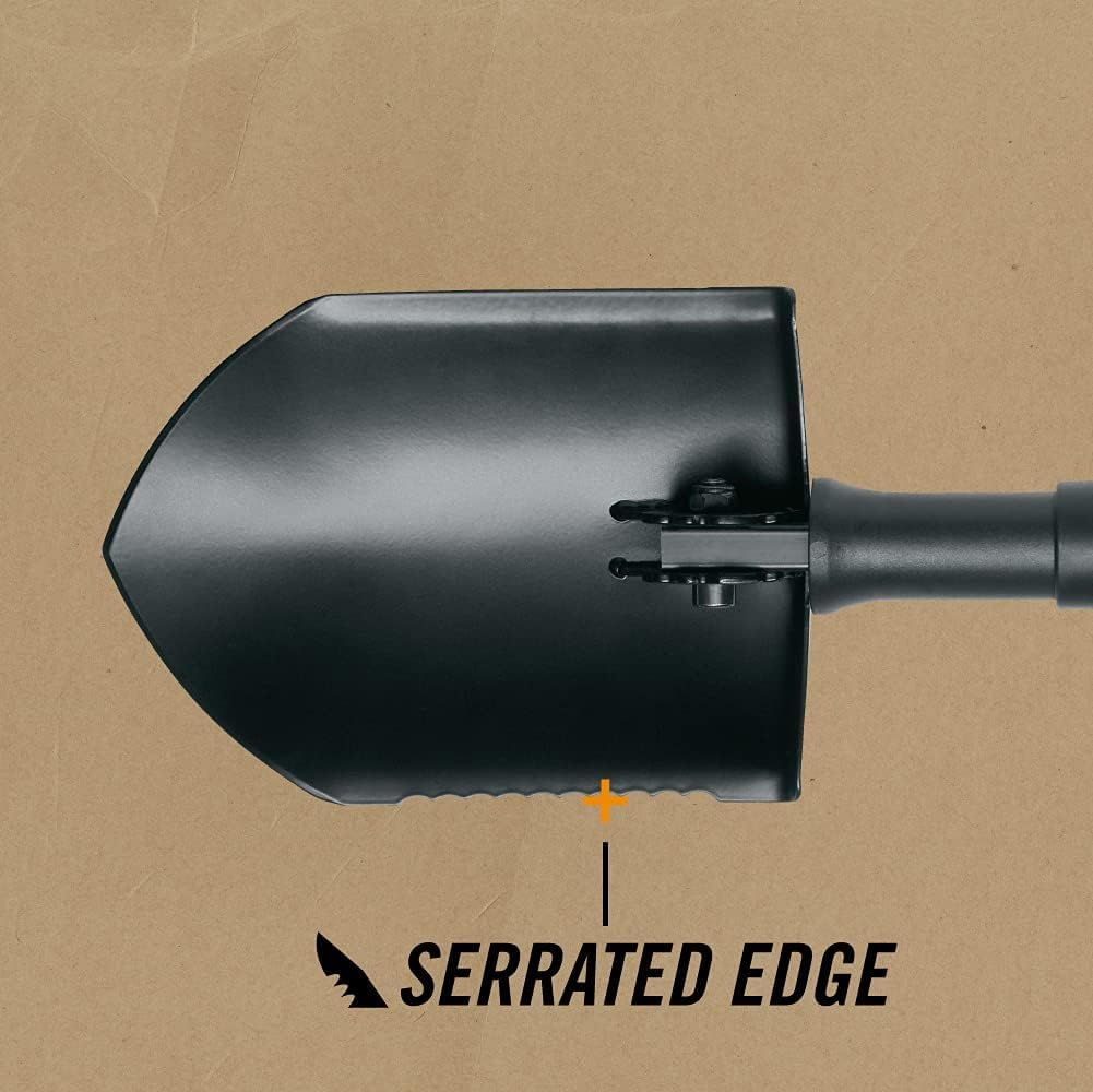Gerber E-Tool Folding Spade, Serrated Edge [30-000075],Black