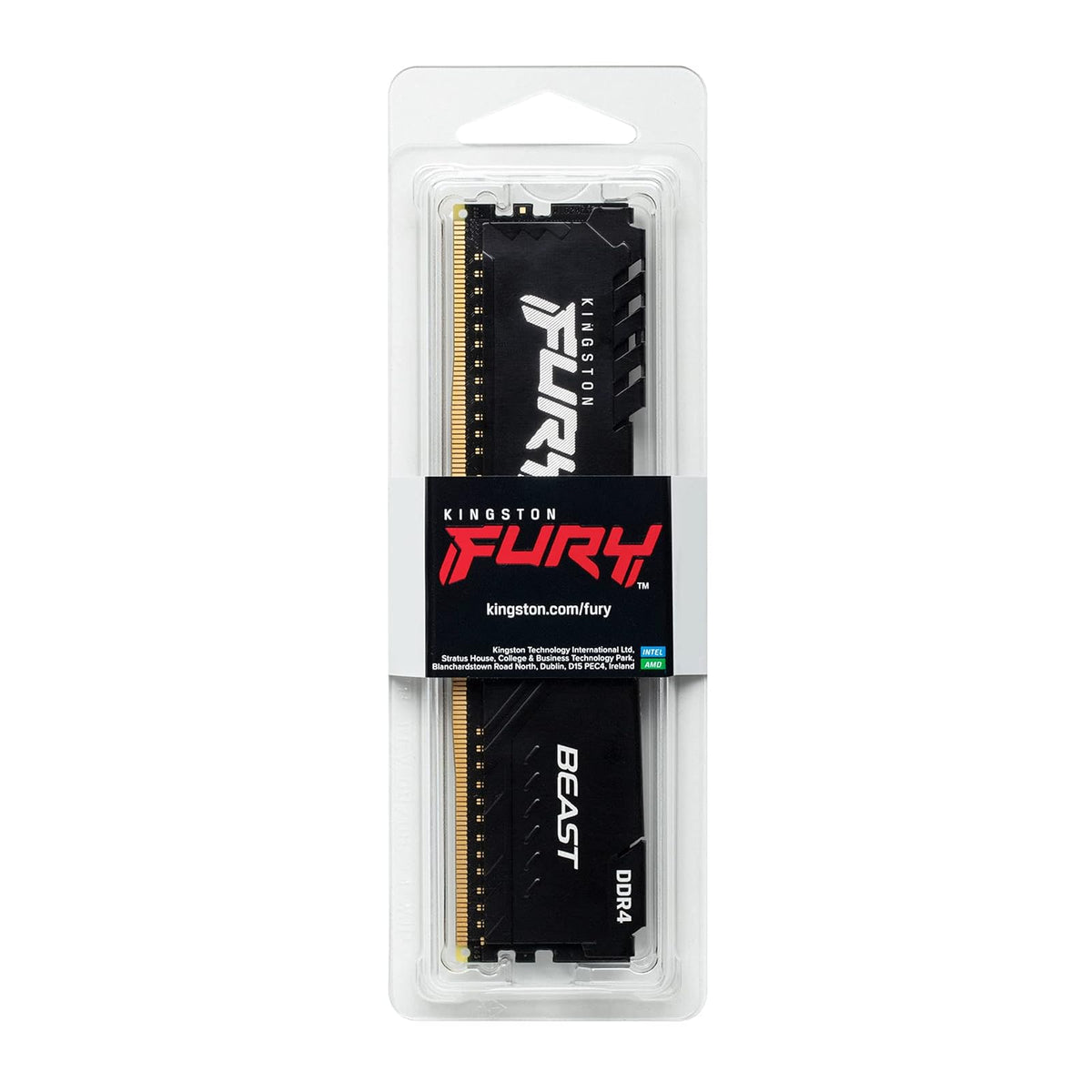 Kingston Fury Beast Black 16GB 3600Mhz DDR4 CL18 UDIMM Memoria Gamer Para PC Color Negro (KF436C18BB/16)