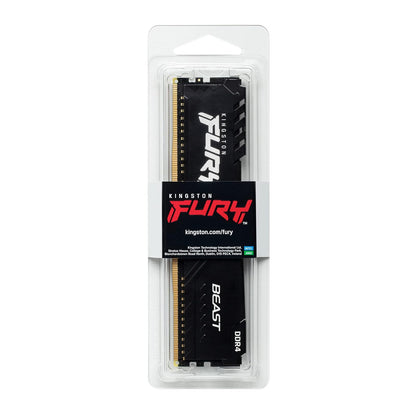 Kingston Fury Beast Black 16GB 3600Mhz DDR4 CL18 UDIMM Memoria Gamer Para PC Color Negro (KF436C18BB/16)