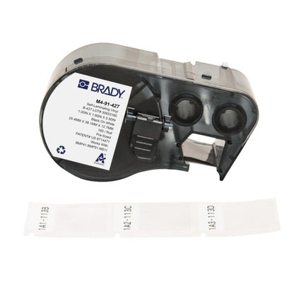 Brady Authentic Etiquetas de Vinilo Autolaminadas para Cables 180 Piezas - Negro sobre Blanco, Transparente - 1.5*1 inches