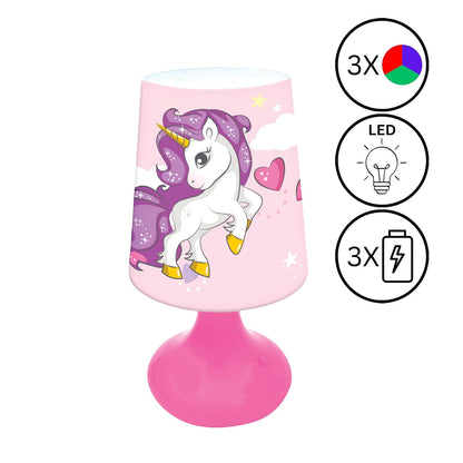 Lexibook, Unicornio, Mini Lámpara de Mesita de Noche Inalámbrica y Luz Nocturna, MLT10UNI