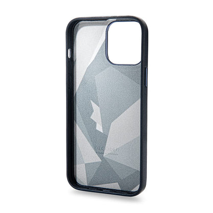 DECODED Cubierta Trasera para iPhone 13 Pro (6.1 Pulgadas) | Cuero de Grano Completo (Azul Marino Mate)