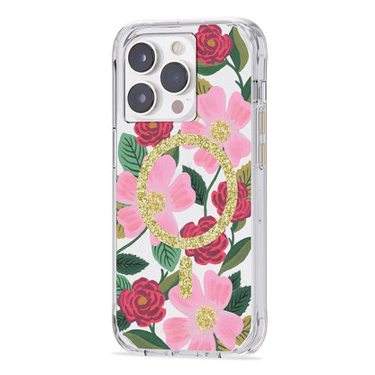 Rifle Paper Co. iPhone 14 Pro Case [Compatible with MagSafe] [10FT Drop Protection] Cute iPhone Case 6.1" with Floral Pattern, Anti-Scratch Tech, Shockproof Material, Slim Fit - Rose Garden