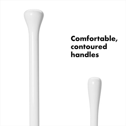 OXO Good Grips Juego de cepillo y destapacaño para baño | Recipiente que ahorra espacio, apoyo para puertas abiertas, cerdas resistentes, esencial para baño, ideal para baños pequeños