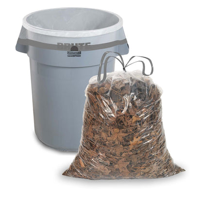 Ultrasac - Bolsas de basura transparentes con cordón de 39 galones de 1.0 mil, 33 x 40 pulgadas, paquete de 70 unidades, para césped y hojas