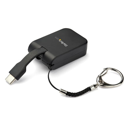 StarTech.com Compact USB C to VGA Adapter - 1080p USB Type-C to VGA Video Display Converter with Keychain Ring - Active USB-C DP Alt Mode to VGA Monitor Dongle - Thunderbolt 3 Compatible (CDP2VGAFC)