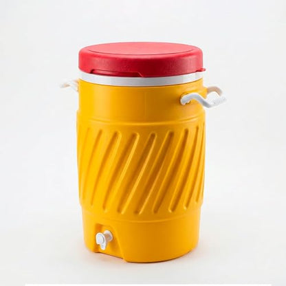 Guateplast Termo Dispensador de Bebidas 5 Galones | Amarillo, plástico con aislamiento térmico, grifo integrado, tapa ajustable, asas laterales