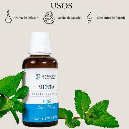 Tea Garden Company Aceite Esencial Puro Menta 100% Natural 65 ml