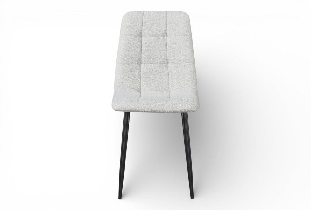 TUGOW Silla para Comedor con Asiento Acolchado Tapizado Color Beige - Madera Industrializada, Metal y Tela