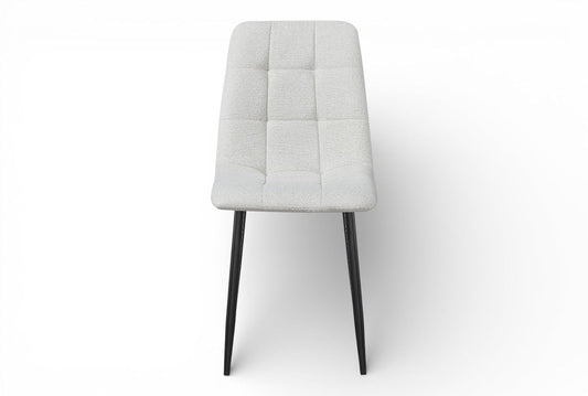 TUGOW Silla para Comedor con Asiento Acolchado Tapizado Color Beige - Madera Industrializada, Metal y Tela