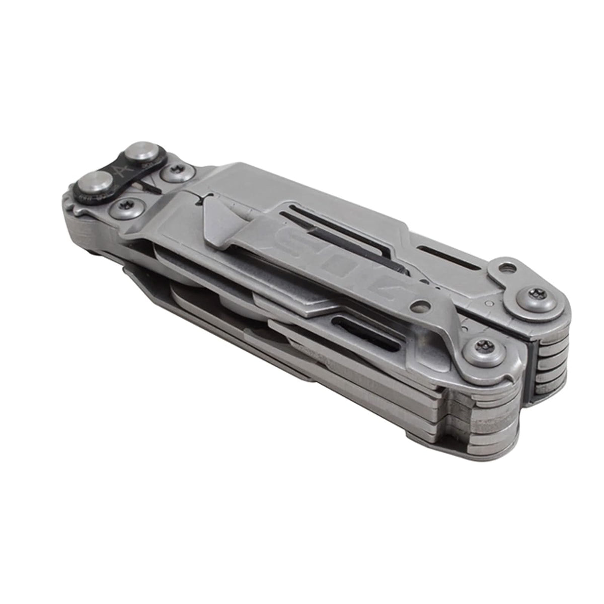 SOG PowerPint Mini Herramienta compacta de Acero Inoxidable | 18 Herramientas Ligeras Especiales y Pinzas Multiherramienta SOG Cuchillo de Bolsillo, Lavado a Piedra