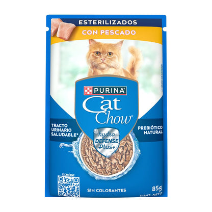 Purina Cat Chow Adulto Esterilizado Todos los Tamaños Sabor Pescado 24pack de 85g