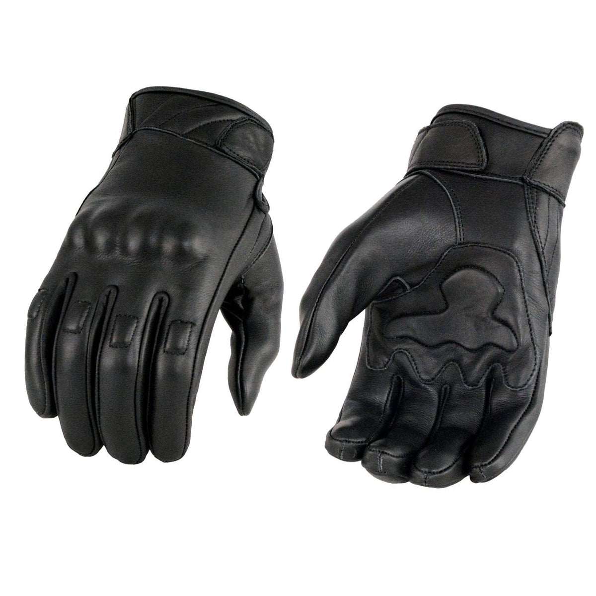 Milwaukee Leather Guantes de Motocicleta de Piel con Nudillos de Gel para Pantalla Táctil, Negro, 4XL, MG7501-BLK-4X