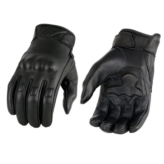 Milwaukee Leather Guantes de Motocicleta de Piel con Nudillos de Gel para Pantalla Táctil, Negro, 4XL, MG7501-BLK-4X