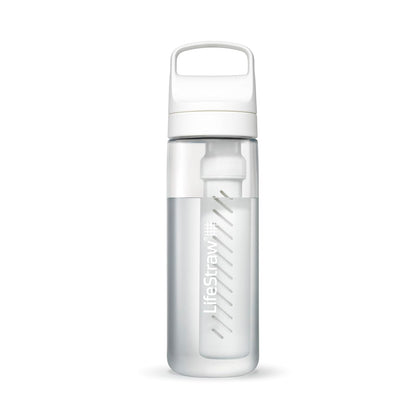 LifeStraw Go Series - Botella de filtro de agua sin BPA para viajes y uso diario elimina bacterias, parásitos y microplásticos, mejora el sabor, 22 onzas; transparente - Claro - 650 ml