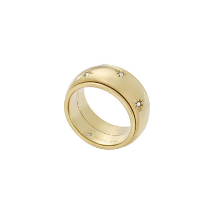 Fossil Anillo jf04835710 sadie de acero inoxidable en tono dorado para dama, talla 8