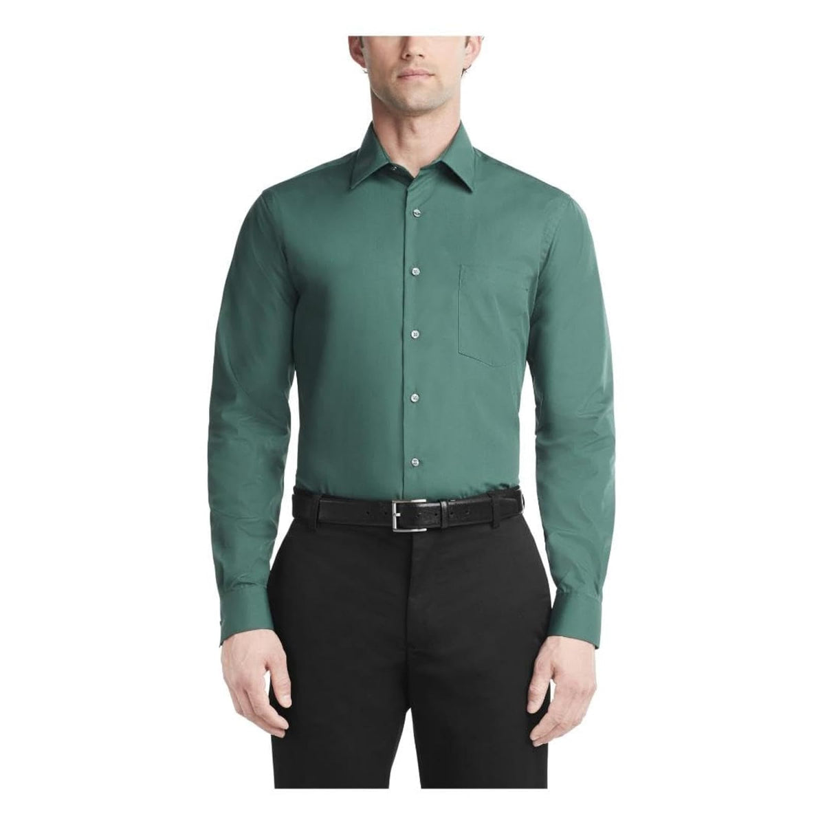 Van Heusen Camisa de Vestir de Manga Larga para Hombre - Hoja oscura - 15.5cm Cuello 32cm-33cm Manga