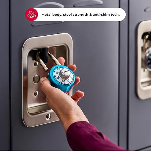 Master Lock 1561DLTBLU Locker Lock Combination Padlock, 1 Pack, Light Blue