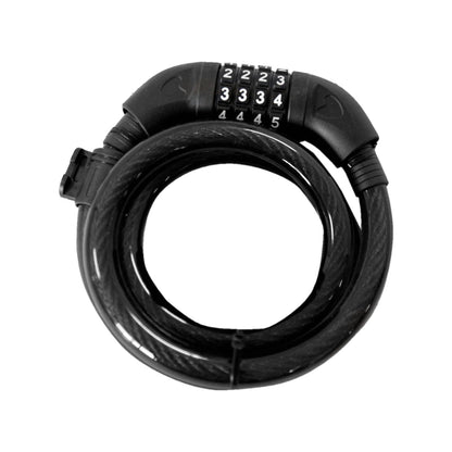 Benotto Candado Elite Cable Espiral y Combinacion 15mmX1000mm Negro/Cabezal Negro con Soporte