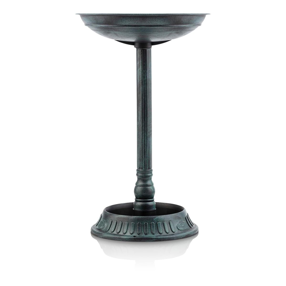 Alpine Corporation Estatua de Baño de Pájaros para Exteriores de 25" de Alto con Maceta, Verde