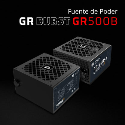 Balam Rush GR Burst GR500B Fuente de Poder ATX 500W, 80 Plus Bronze, No Modular, Legend Negro, 1 ATX + 1 ATX12V + 2X PCI-E + 4X SATA + 2X MOLEX + 1x Floppy