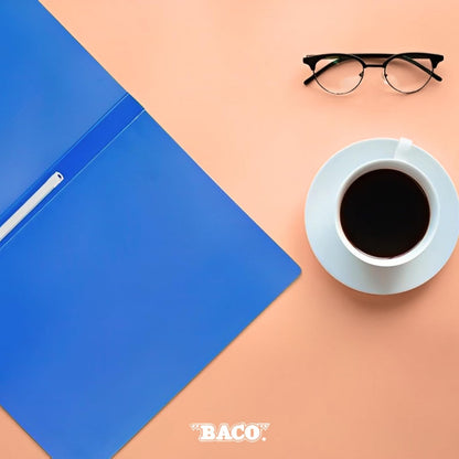 Baco | Carpeta Tamaño Carta con Broche Baco B-182 - Paquete con 10 Carpetas (Azul Oscuro)