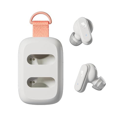 Skullcandy Dime 3 Auriculares In-Ear Inalámbricos, 20 h de Autonomía, Micrófono, Compatibles con iPhone Android y Dispositivos Bluetooth, Blanco