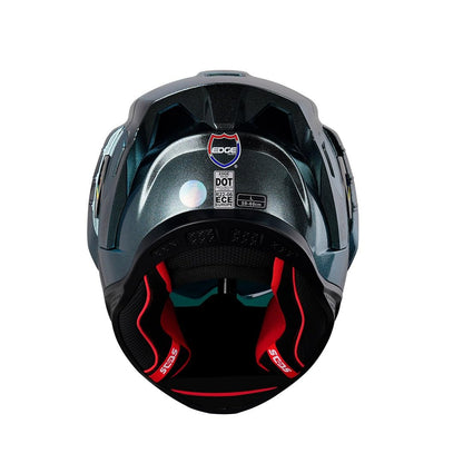 Casco Edge Integral XPRO Dot/ECE Plata Brillante Visor Rojo M