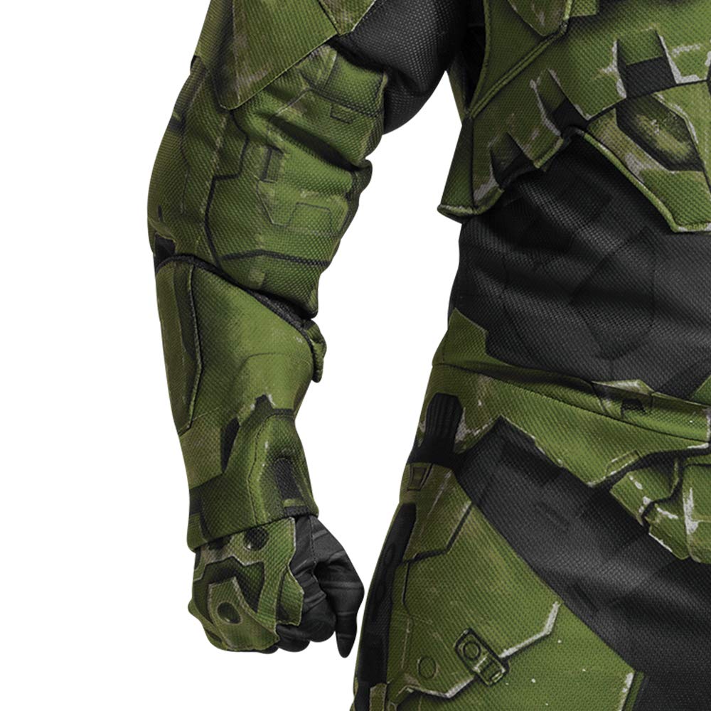 Disguise, Disfraz de Master Chief, Traje Oficial de Halo, Talla Infantil L (10-12), Overol Infantil, Traje Musculoso con Mascara, Infinite Prestige