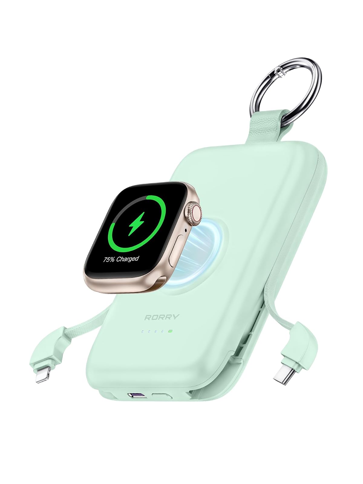 RORRY Power Bank 10000 mAh Carga Rápida PD 20W, 3 en 1 - Verde