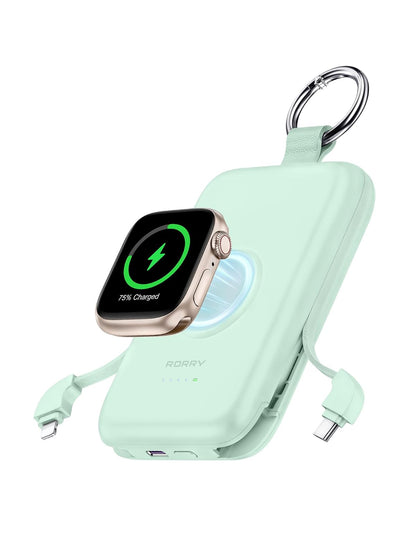 RORRY Power Bank 10000 mAh Carga Rápida PD 20W, 3 en 1 - Verde