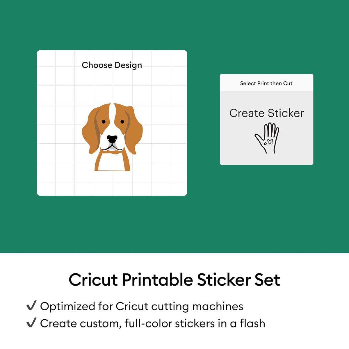 Cricut Juego de Pegatinas Holográficas 10 Hojas | Blanco, impermeables, imprimibles, tamaño carta 8.5 x 11 pulgadas, compatible con impresoras de inyección de tinta
