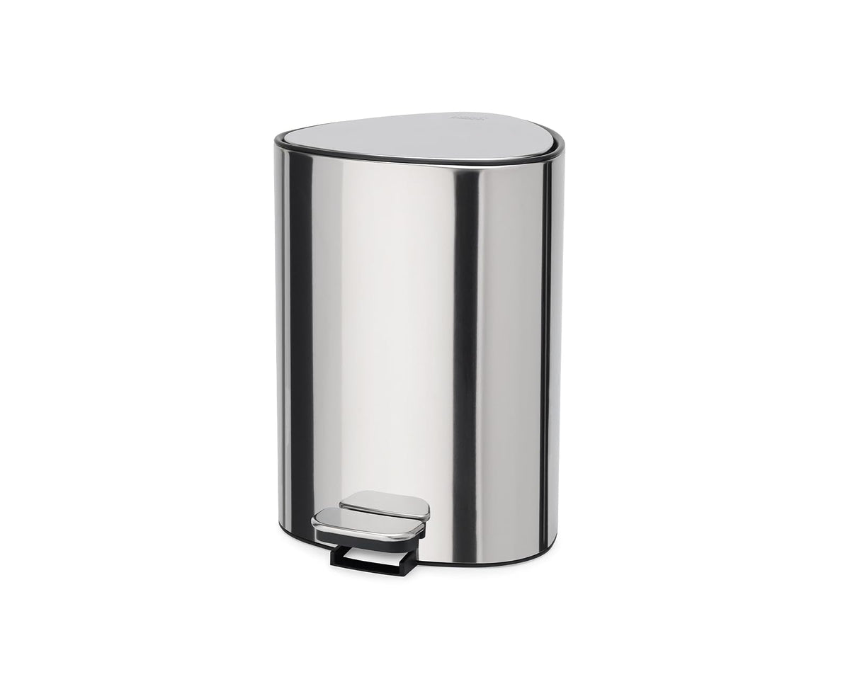 Joseph Joseph EasyStore Luxe - cubeta de basura con pedal de acero inoxidable de 5 litros con tapa de cierre suave, cubeta interior extraíble, para baño, recámara, oficina