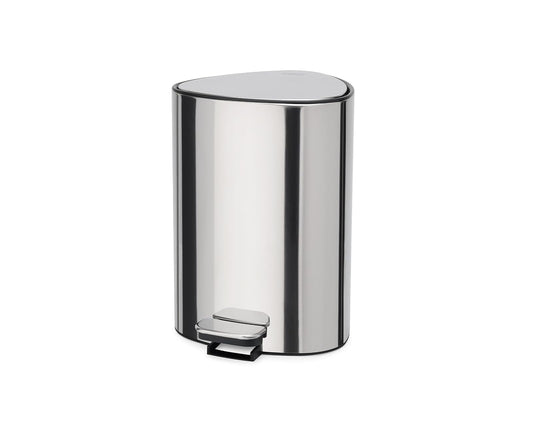 Joseph Joseph EasyStore Luxe - cubeta de basura con pedal de acero inoxidable de 5 litros con tapa de cierre suave, cubeta interior extraíble, para baño, recámara, oficina
