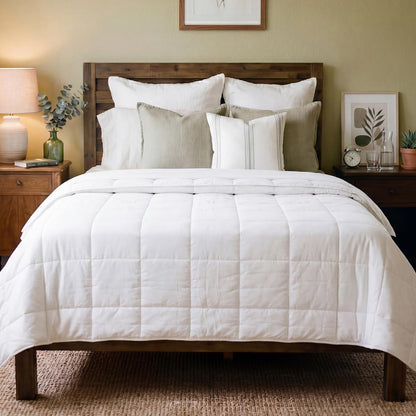 Nooz Edredón - Relleno de Duvet Essential de Microfibra Estilo Verano, Tamaño Individual. Edredón Acolchado con Plumón Alternativo, Ideal para épocas de Poco frío o Calor. Color Blanco