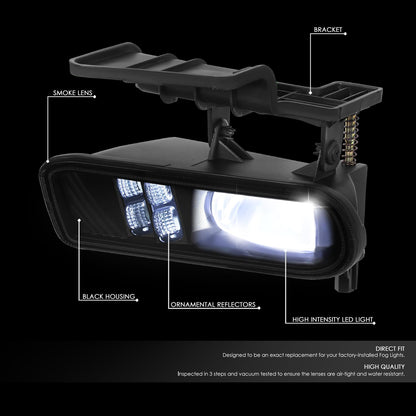 DNA Motoring Par de Luces Antiniebla LED Proyector Compatibles con Chevy Silverado 1500 2500 Suburban Tahoe 1999-2006 Lente Ahumada