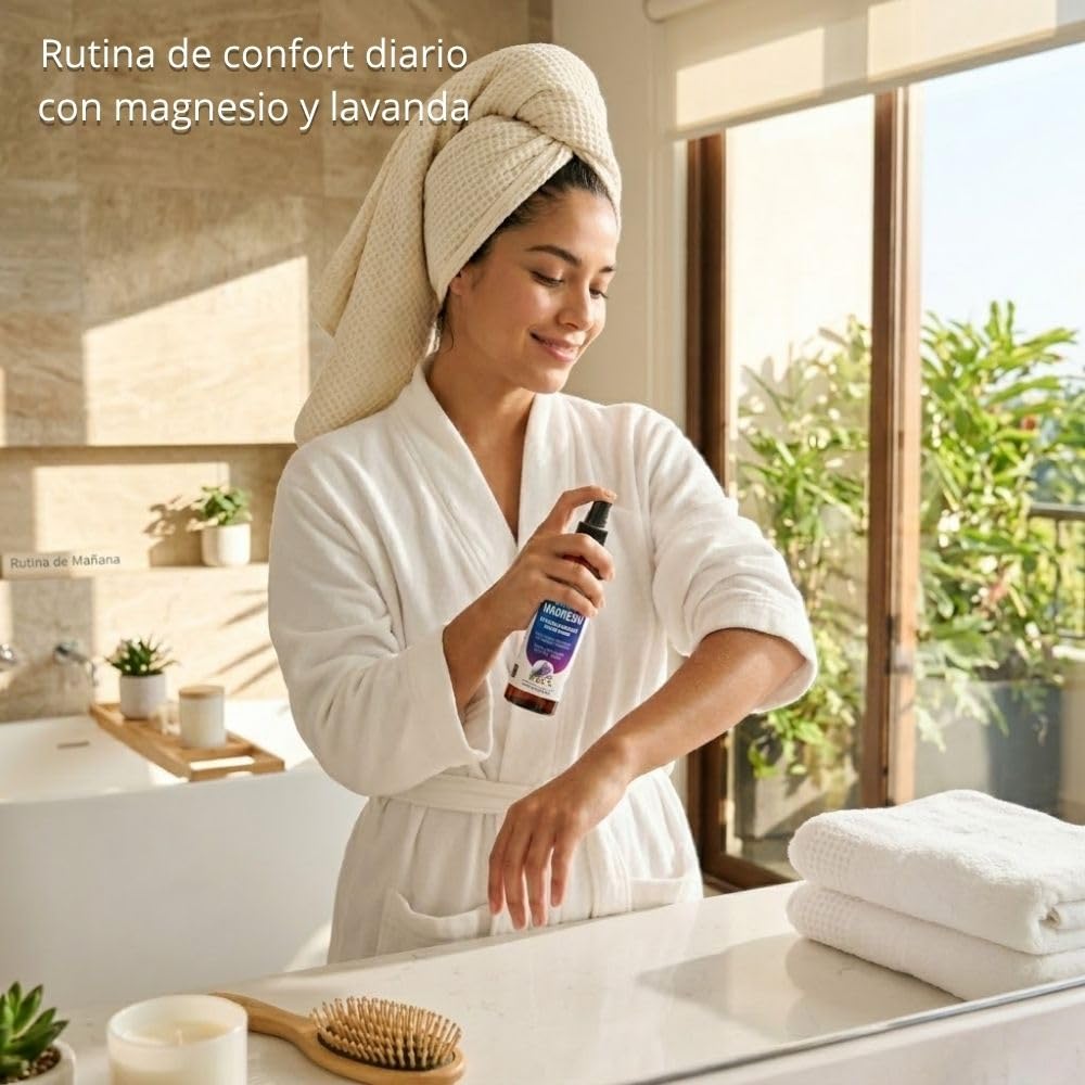 Life180 Aceite de Magnesio con Lavanda y Almendras en Spray 120ml | Cuidado Personal para la Relajación Corporal un Confort Diario que Hidrata y Suaviza la Piel