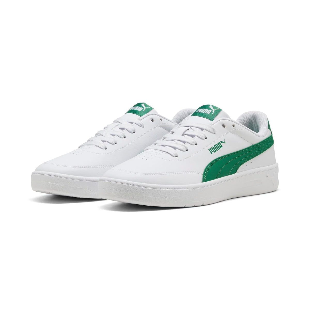 PUMA Court Classic Clean Tenis Unisex - 25.5 cm - PUMA White-Archive Green