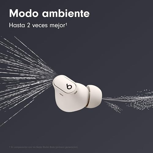 Beats Studio Buds + Cancelación de Ruido Marfil | Inalámbricos, Bluetooth, audio espacial, cancelación activa de ruido, 36 horas de batería