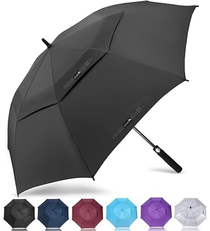 ZOMAKE Paraguas de Golf 54/62/68 Pulgadas, Paraguas Grande Resistente al Viento, Lluvia Gran Tamaño con Doble Toldo para Hombre, Ventilado
