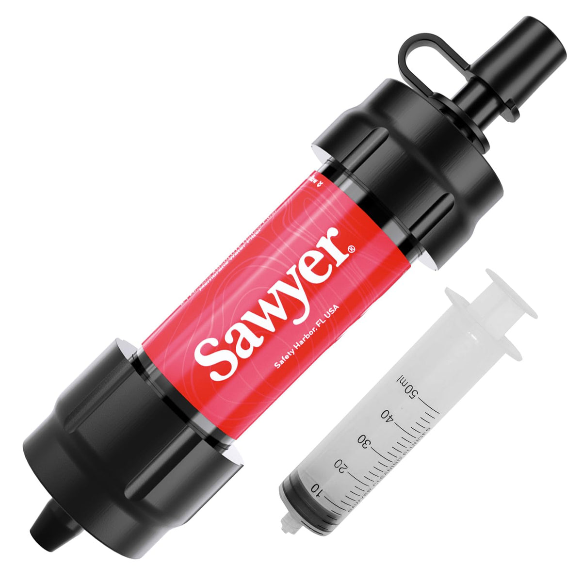 Sawyer Products SP120 Mini sistema de filtración de agua, filtro y émbolo de limpieza solamente, individual, rojo - Rojo - - Una talla - Sistema de filtración