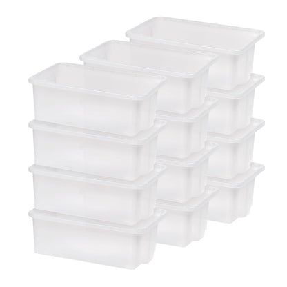 IRIS USA Contenedor de Almacenamiento con Tapa Abierta, pequeño, Transparente, Paquete de 12