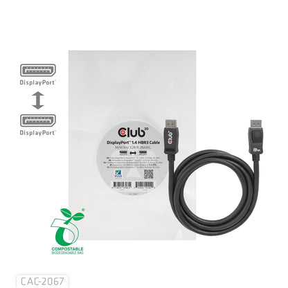Club3D CAC-2067 DisplayPort to DisplayPort 1.4/HBR3 Cable DP 1.4 8K 60Hz 1m/3.28ft, Black